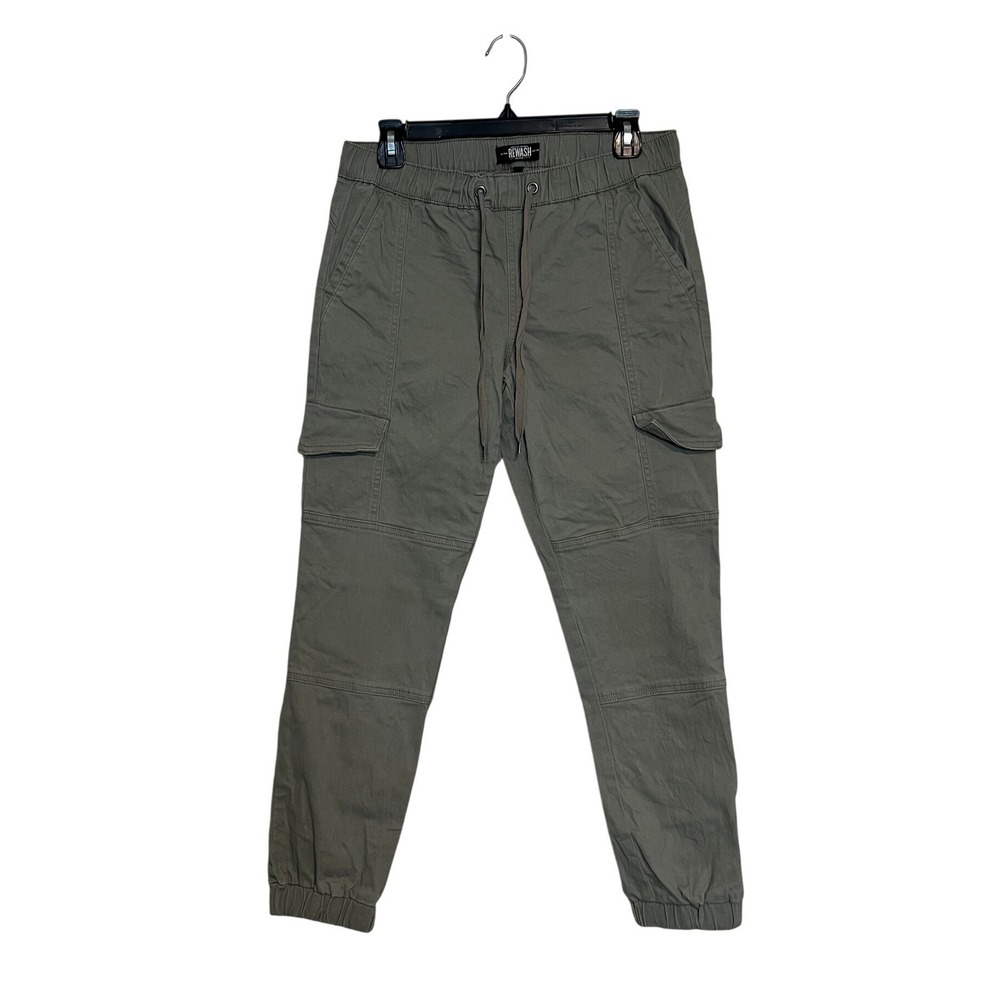 Rewash Brand Olive Green Cargo Jogger Pants Women Elastic Waist Utility S